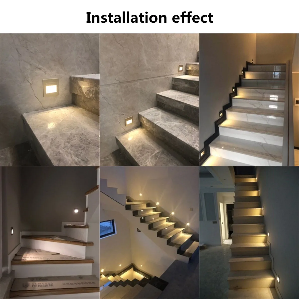 

10pcs Recessed LED Footlight Stair Light Wall Corner Lamp Stairway Lighting Small Night Light ladder Lighting