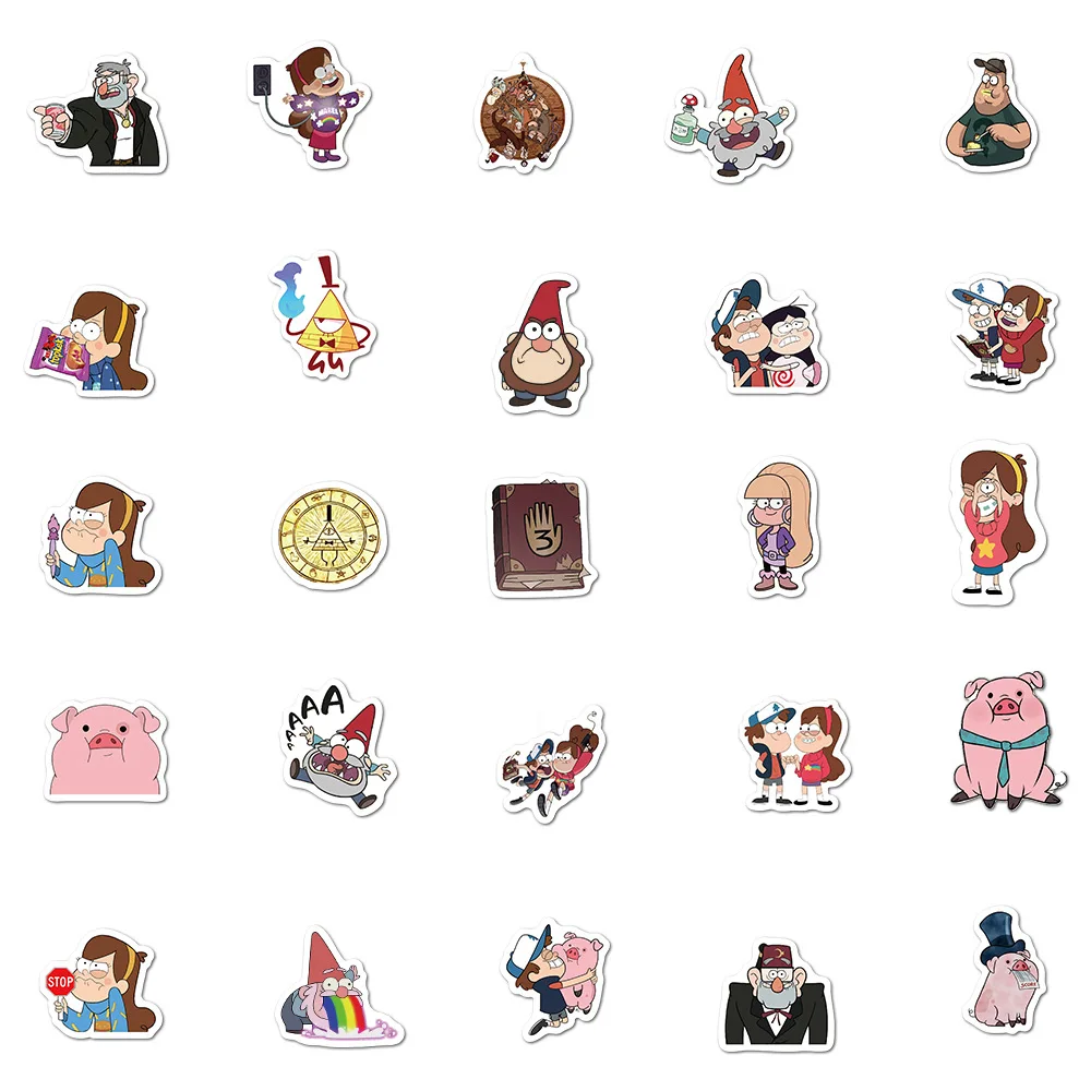 

10/50Pcs/Lot Cute Cartoon Weird Town Character Pattern Graffiti Stickers Suitcase Laptop Skateboard Decoration Toy Wholesale