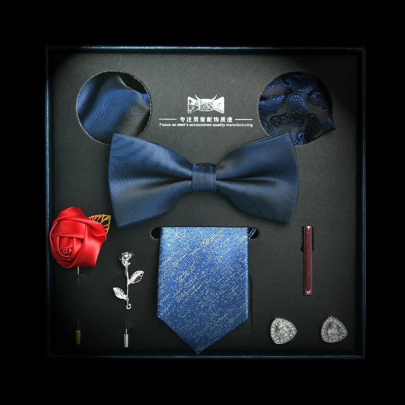 [Деловой Подарочный костюм] мужской деловой официальный вечерний Повседневный Подарочный галстук и галстук комплект из 8 предметов подароч... от AliExpress RU&CIS NEW