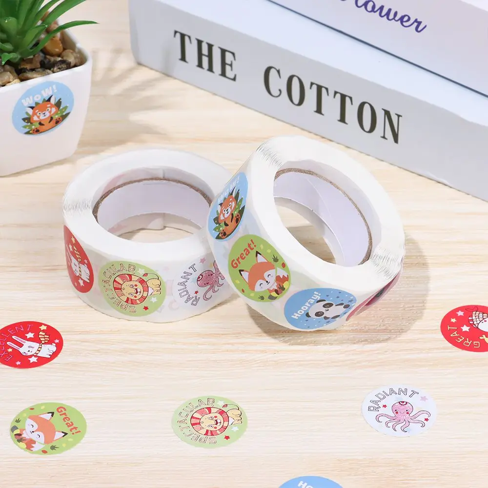 

500 шт./рулон, наклейки в виде милых животных