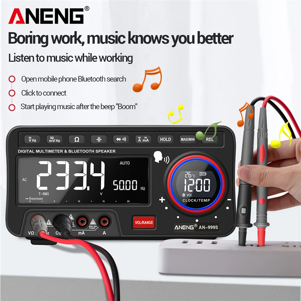 

Настольный мультиметр ANENG, профессиональный цифровой Bluetooth-совместимый, 19999 отсчетов, функция True RMS, Автоматический диапазон, Измеритель пос...