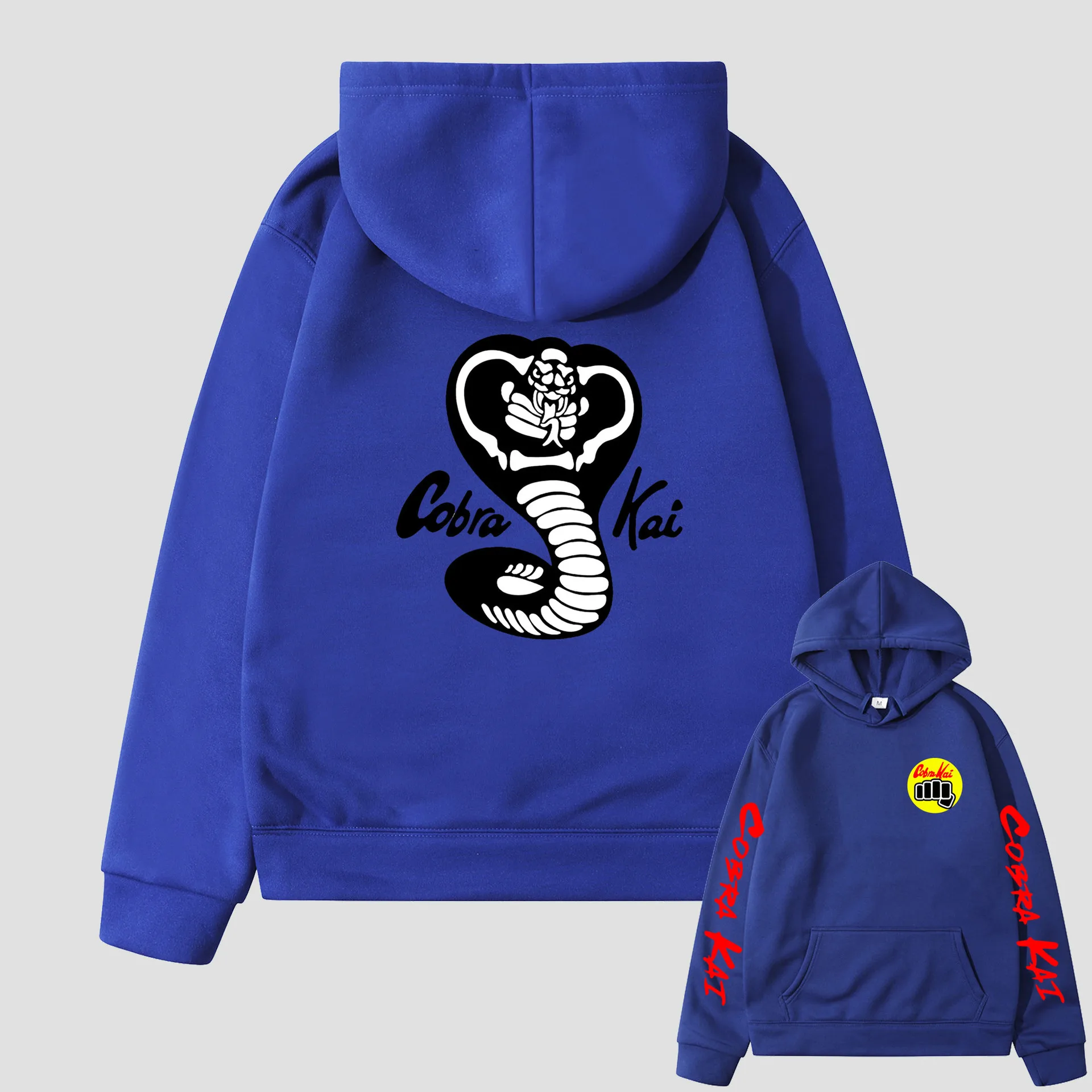 

2021 New Style Hoodies Cobra Kai Cobra Printed Fleece Sweatshirt For Men And Women Long Sleeved Pullovers Streetwear