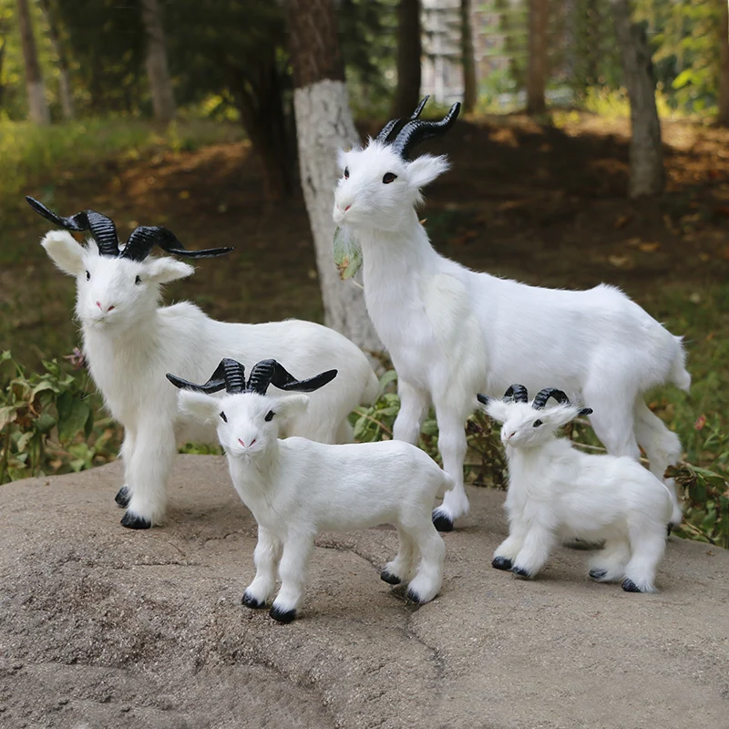 Lifelike Sheep Goat Animal Model Figurines Miniatures Child Toy Gift Home Outdoor Garden Decoration Handmade Craft Ornaments
