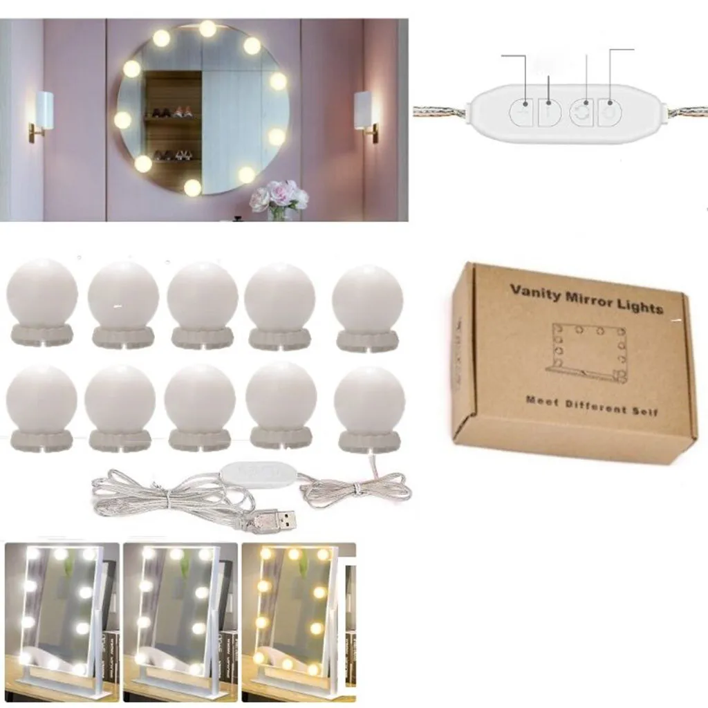 Для нанесения макияжа) со светодиодной подсветкой по краю и зеркальный