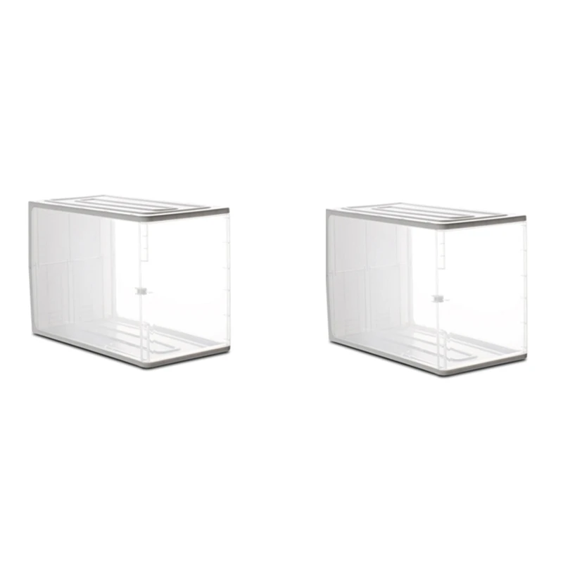 Beste 2 Stuks Transparante Handtas Opbergdoos Plastic Schoenendoos Stofdichte Tas Opbergkast Stapelbaar Laarzen Sneakers Organizer