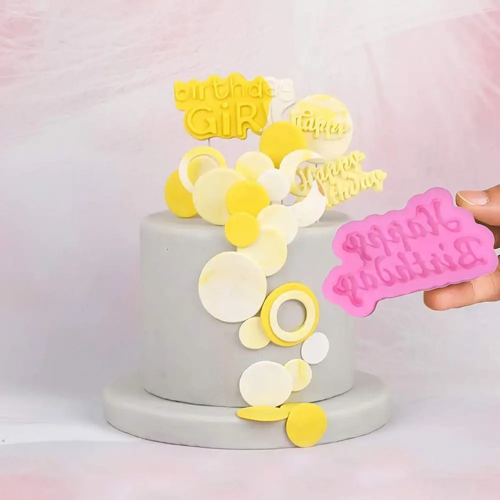 

3D Silicone Happy Birthday Letters Numers Mold For Ice Mold Chocolate Baking Fondant Decorating Jelly Tool Birthday Cake M4S6