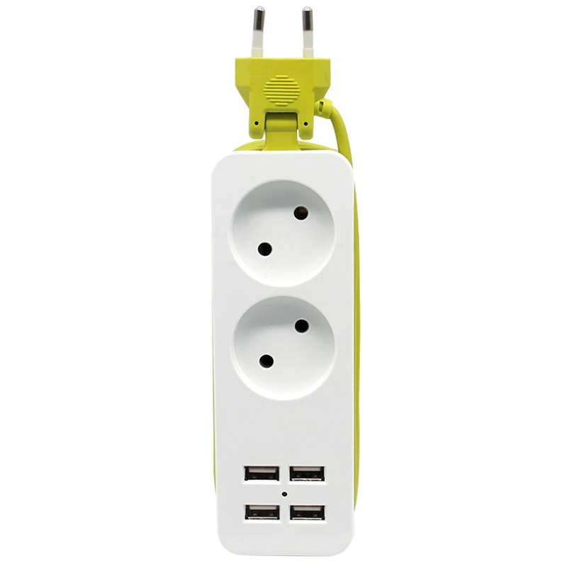 

Travel Power Strip Portable Extension Socket Outlet with 4 USB Wall Charger Smart Desktop Socket EU Plug