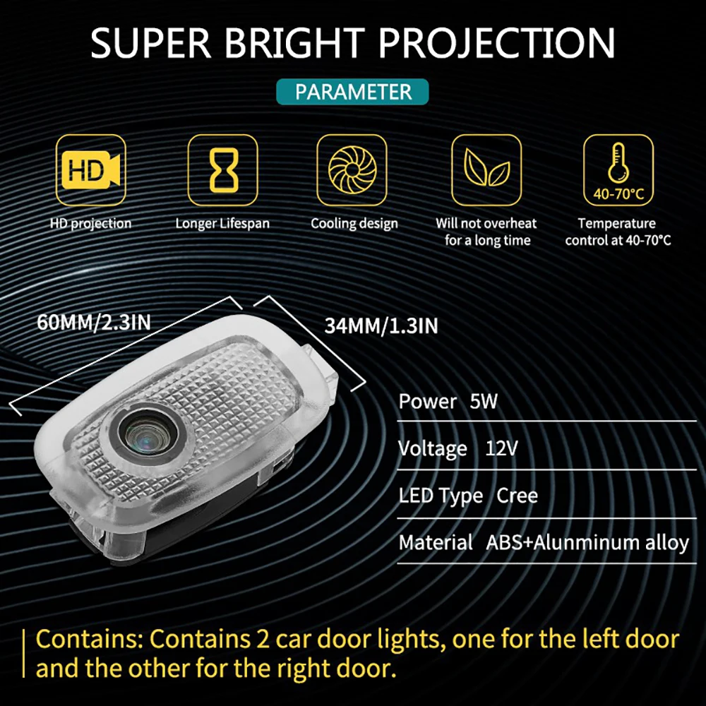 

Welcome Lights New Fits for Mercedes Benz W221 S Class 2006-2013 Auto Logo Led Car Door Light Laser Projector Ghost Shadow Lamp