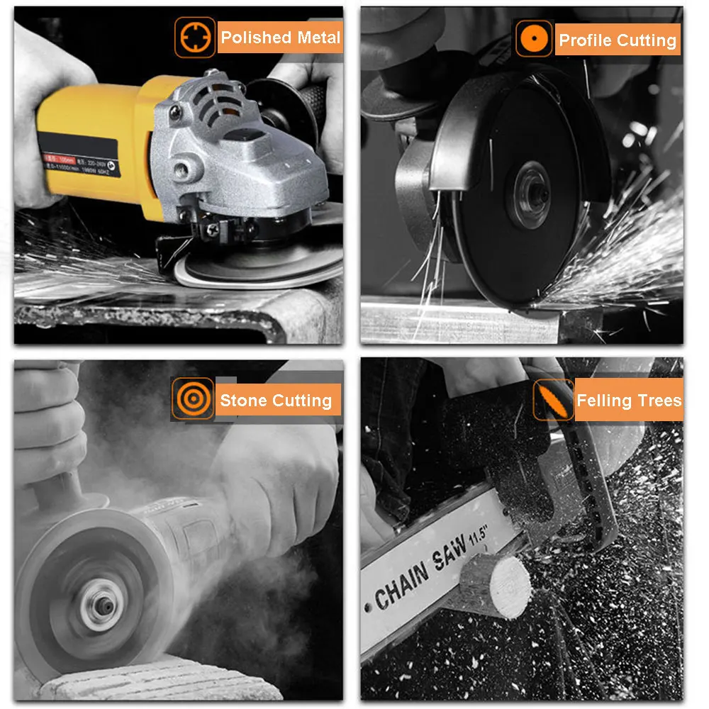 

Grinder Power Tool Electric Angle Grinder Polishing Woodworking Cutting Metal Stone 1980W Grinding Machine 220V 10500RPM Free