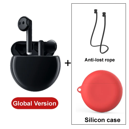 Беспроводные наушники huawei Freebuds 3 TWS, Bluetooth наушники с активным шумоподавлением, Bluetooth 5,1, управление нажатием, 20 часов работы - Цвет: Black add case rope