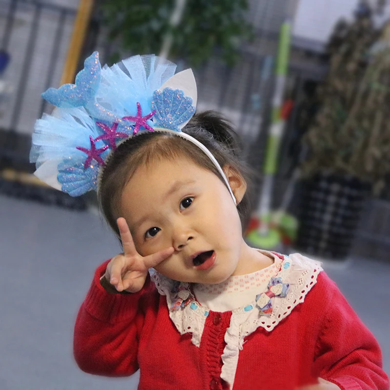 Вечерние повязки на голову Русалочки с морской звездой вечерние украшения для