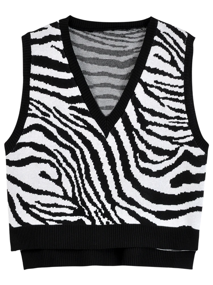 

Early spring 2021 new leopard print vest vest top Korean knit sweater sweater vest outer wear women's clothing