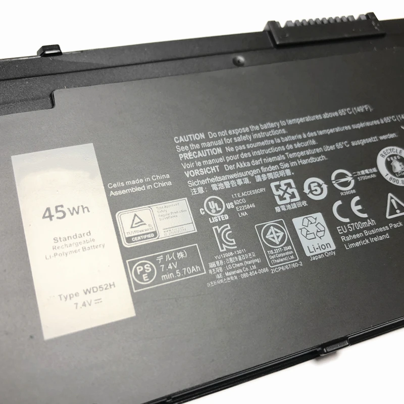 

ONEVAN Genuine WD52H New Laptop Battery For DELL Latitude E7240 E7250 E7270 W57CV F3G33 0W57CV GVD76 VFV59 battery 7.4V 45WH