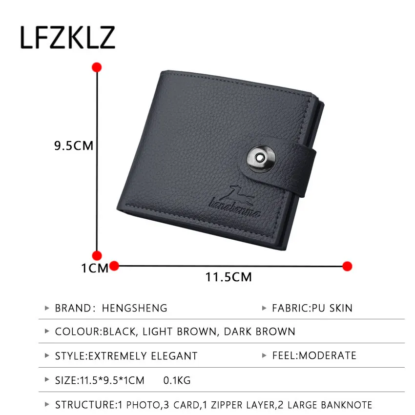 LFZKLZ 2020 new wallet Men's New Fashion mini short Leather Wallet Clip Card Holder Multi-layer Folder Coin Purse clutch bag | Багаж и