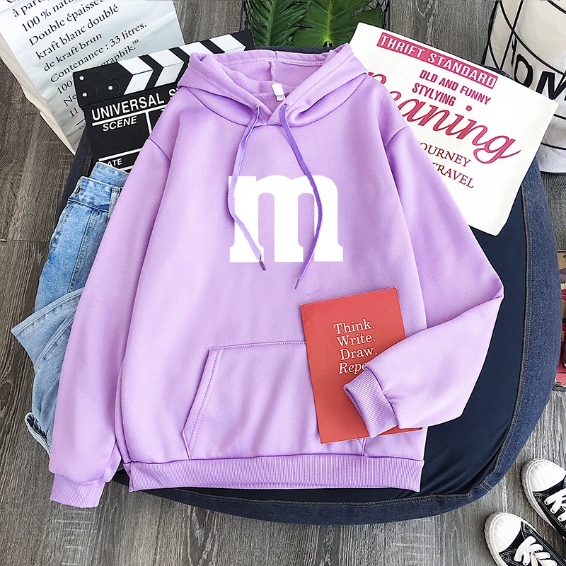 

New Sweatshirt streetwear letter M print print hoodies pullover 2020 fashion harajuku winter hoodie women loose korean style