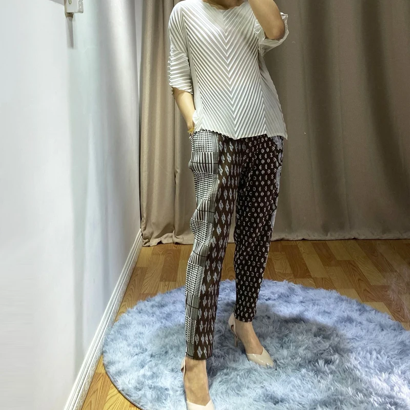 2020 Летний Новый женский костюм модная винтажная рубашка с круглым вырезом и