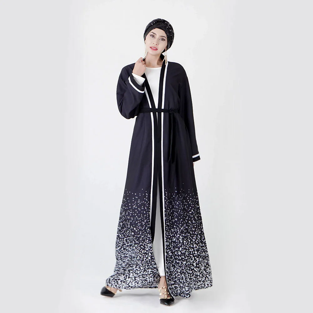Летняя одежда в мусульманском стиле черная с открытым ПЕРЕДОМ|abaya dress|children abayaislamic