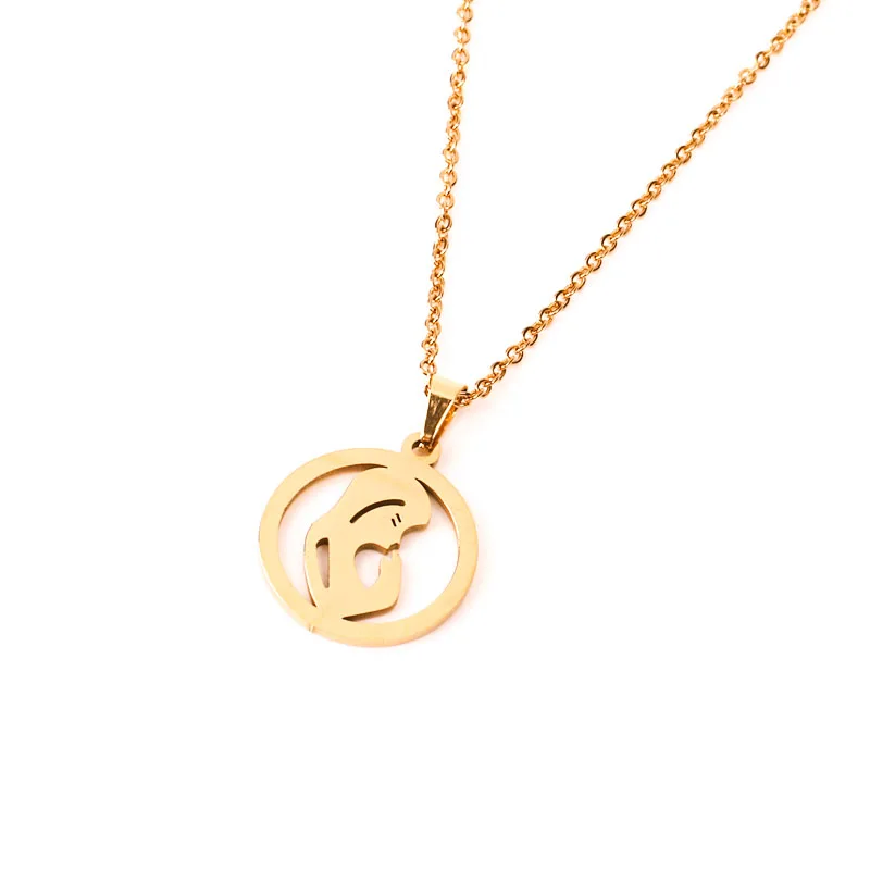 Ожерелье из нержавеющей стали для женщин ожерелье с подвеской золотого цвета