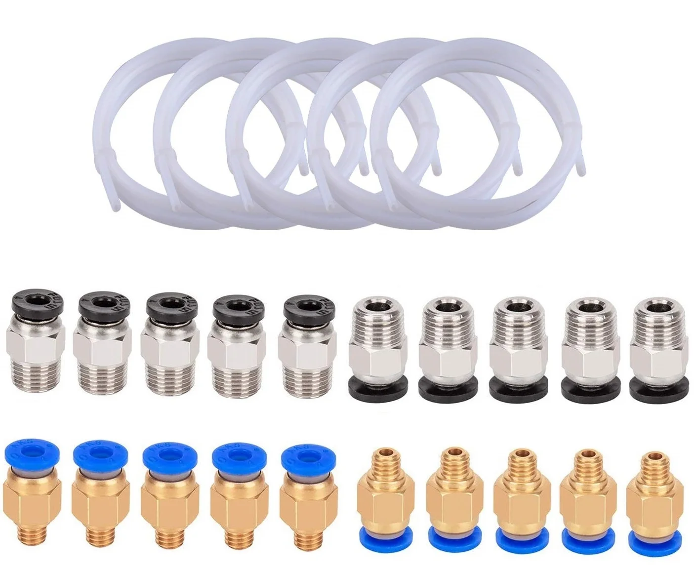 5 белых трубок (1 метр) с 10 PC4-M6Quick фитингом PC4-M10 пневматические разъемы для
