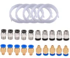 5 белых трубок (1 метр) с 10 PC4-M6Quick фитингом, 10 PC4-M10 пневматические разъемы, для подключения к 3D принтеру 1,75 мм Filamen