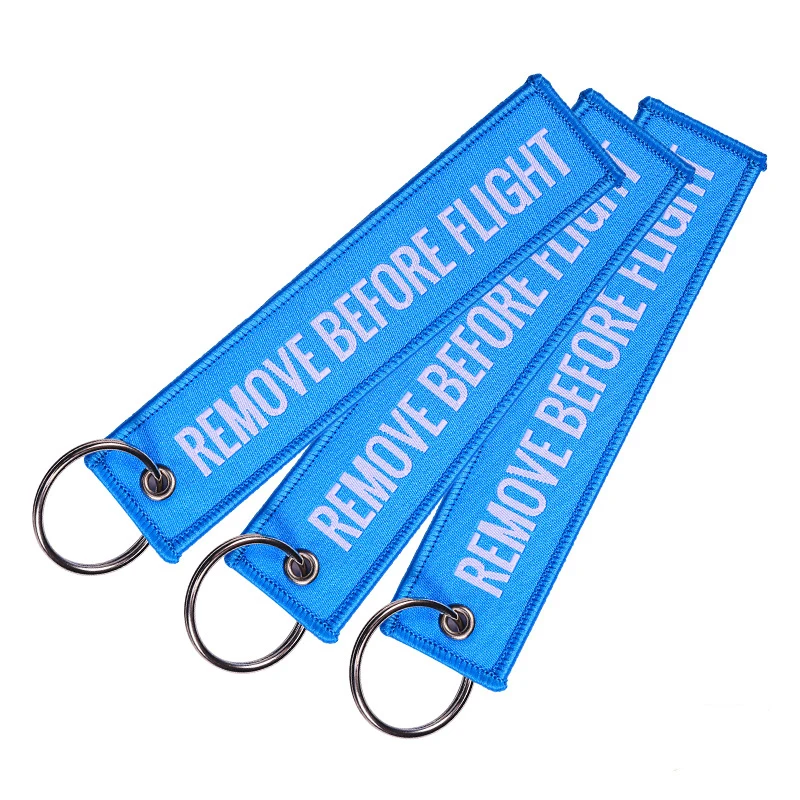 

50 pcs/lot Remove Before Flight Woven Key Ring Special Luggage Tag Label Red Chain Keychain for Aviation Gifts Fashion Jewelry