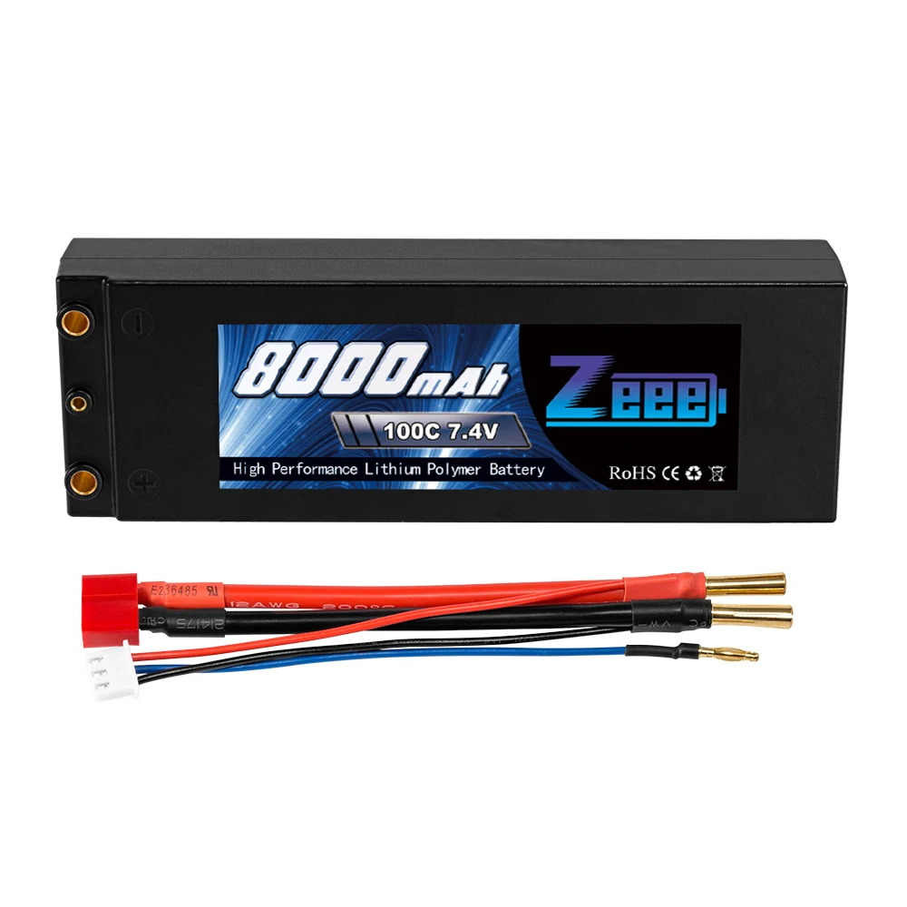 Deans Plug Zeee 7,4 V 100C 8000mAh литий-полимерный Батарея 2S RC Lipo Батарея с 4 мм пуля Дин-Стиль T штекер для RC автомобиль модель Лодка Грузовик - Цвет: Deans Plug