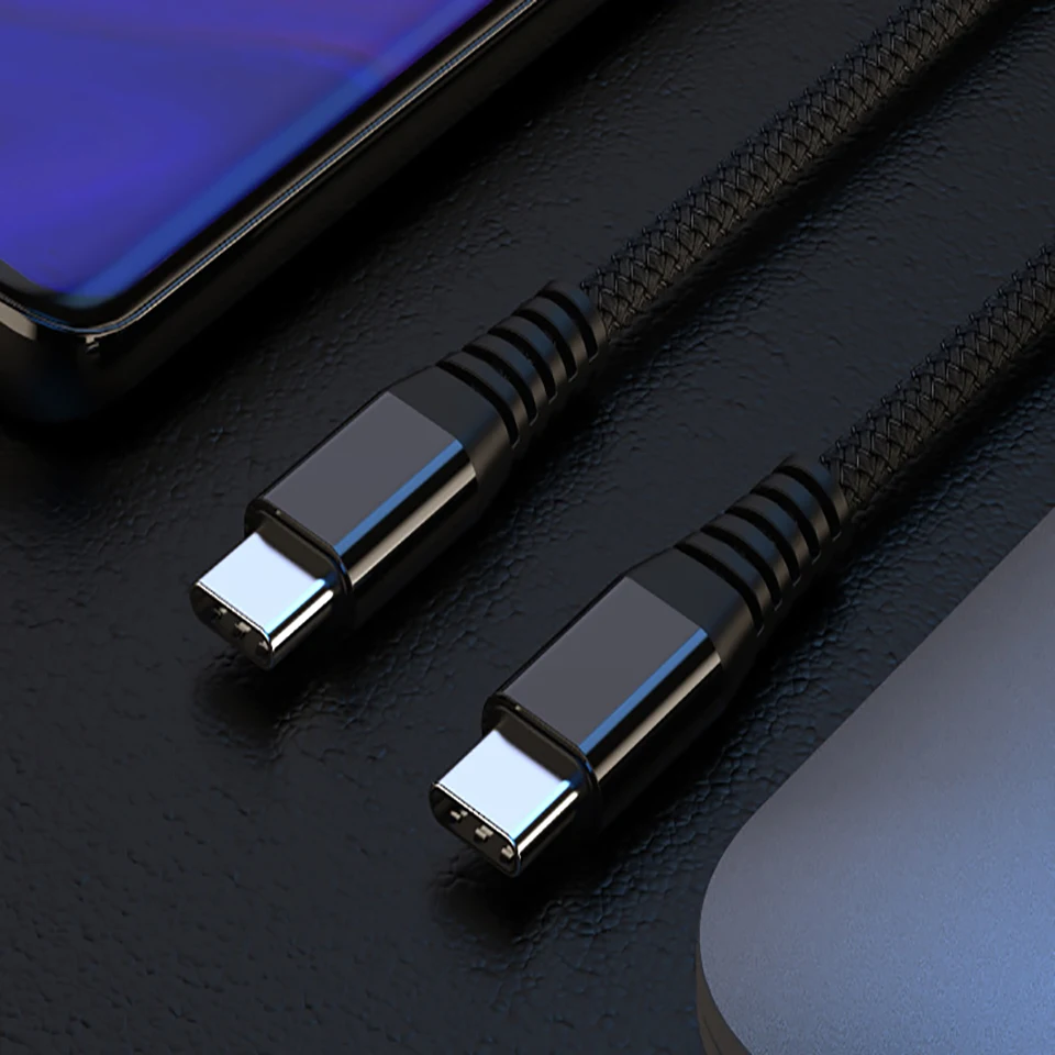 60 Вт USB C к usb type-C кабель для huawei mate 20 P30 PD QC 4,0 Быстрая зарядка кабель для передачи данных для Macbook samsung S8 S9 Plus USB C кабель - Цвет: Черный