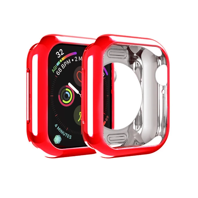 Red Чехол для часов Apple Watch 5, 4, 3, 2, мягкий защитный чехол из ТПУ, защита от падения 40 мм, 44 мм, 38 мм, 42 мм, аксессуары для Apple Watch - Цвет: Red