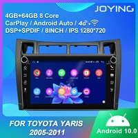 android 10 0 car radio 1 din head unit 4gb64gb gps rds dsp support 4gwireless carplayandroid auto for toyota yaris 2005 2011