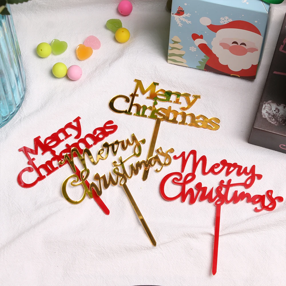 1 шт. креативные акриловые украшения для торта флаги рождественские открытки