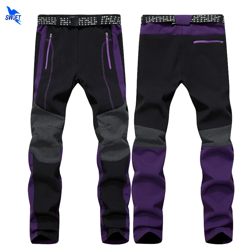 Мужские и женские Зимние флисовые штаны для пеших прогулок водонепроницаемые
