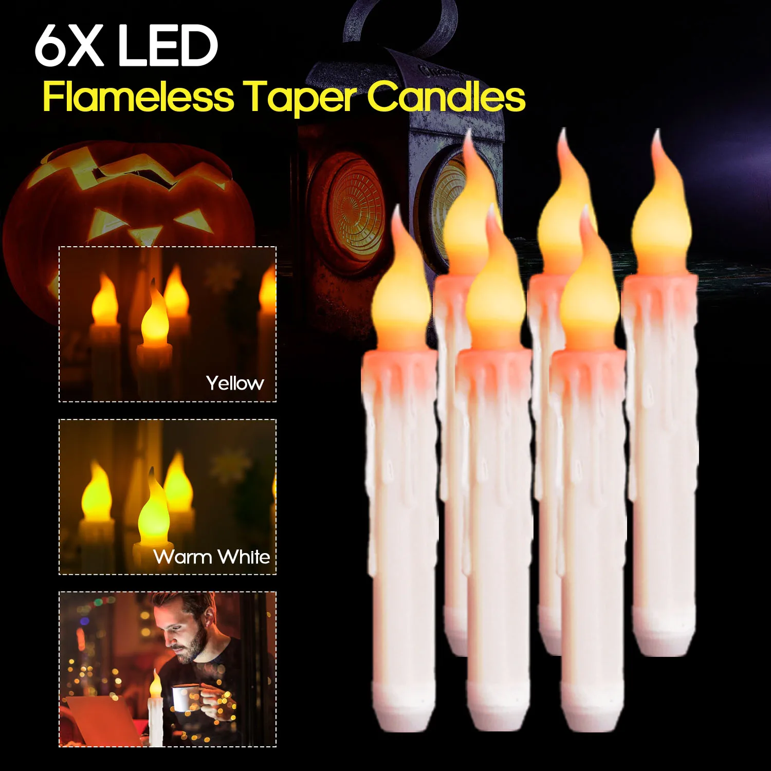 1/6pcs LED Electronic Candles Flameless Lights Battery Operated Simulation Tears Remote Control Candlelight Home Decor |