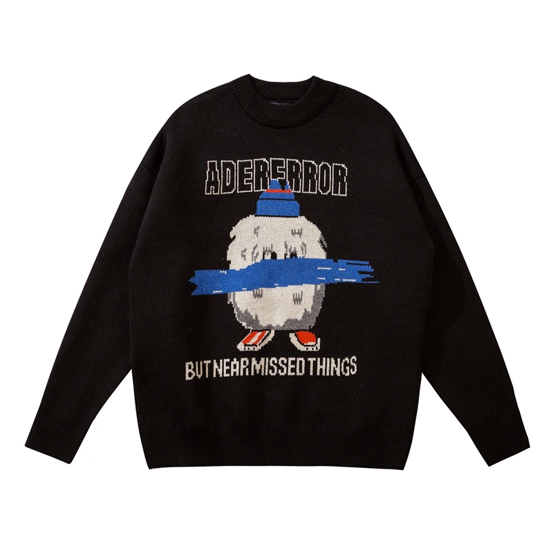 Вязаный свитер для любителей мультфильмов с алфавитом | Мужская одежда