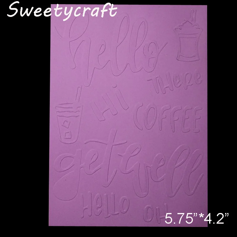 Ремесленный шаблон Hello Coffee пластиковая папка для тиснения с надписью сделай