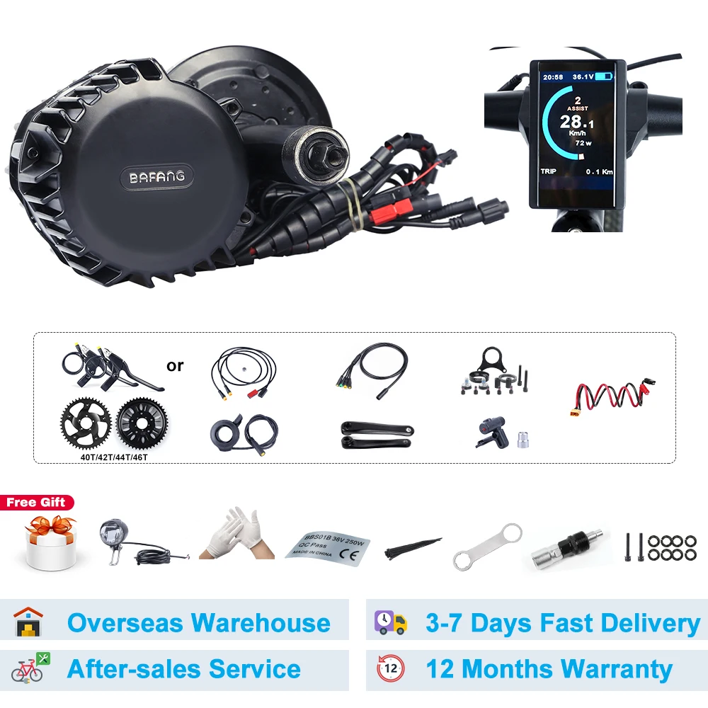 Bafang 48 в 1000 Вт BBSHD/BBS03B Средний приводной электродвигатель Φ 8FUN E-bike мощные моторные