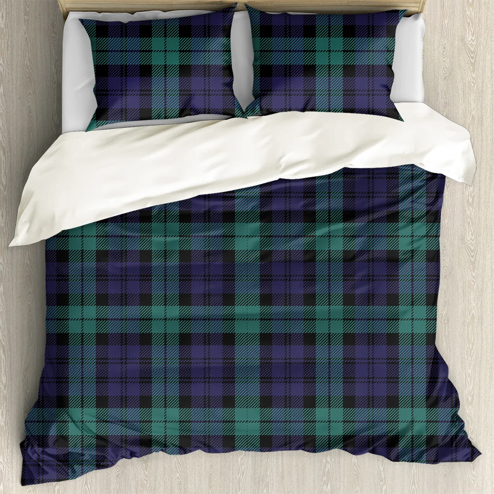 

Scotland Tweed Plaid Design Bed Pillowcase & Duvet Cover 3pcs/Set Premium Pillowslip Quilt Cover Bedding Bag Funda colcha