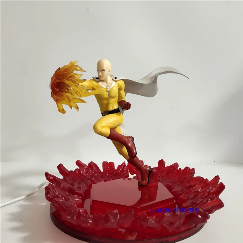 

One Punch Man Action Figure LED Night Light Saitama Sensei Bedroom Decor Anime Night Lamp Collectible Model Lighting Kids Gift