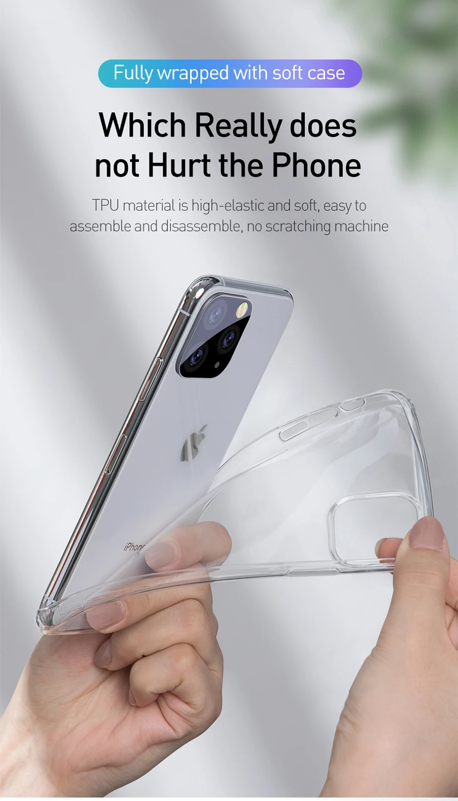 Ультратонкий прозрачный силиконовый чехол для телефона для iphone 11 Pro Max чехол для iphone XR XS Max X 7 8 6 6S Plus мягкая прозрачная задняя крышка из ТПУ