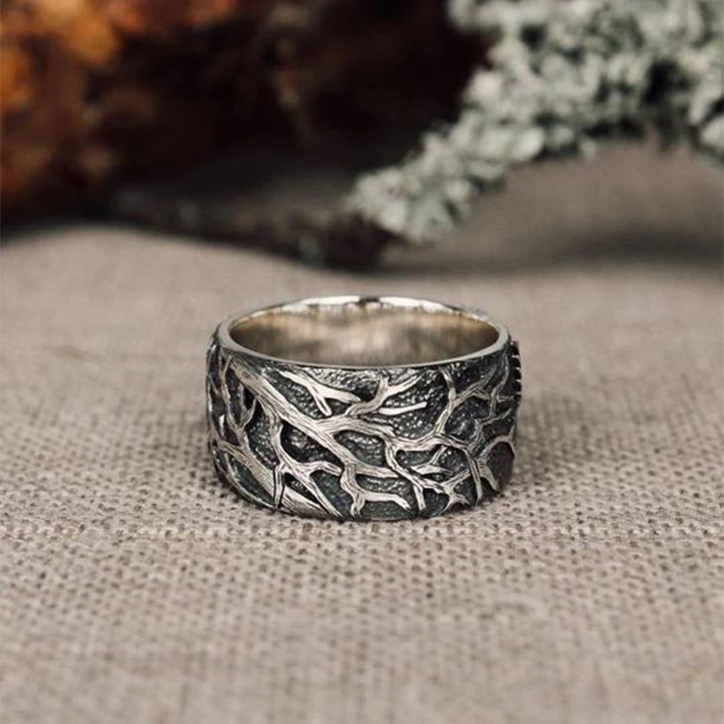 

2020 New Retro Eagle Tree Branch Relief Design Ring Ring Ring Retro Jewelry Wholesale