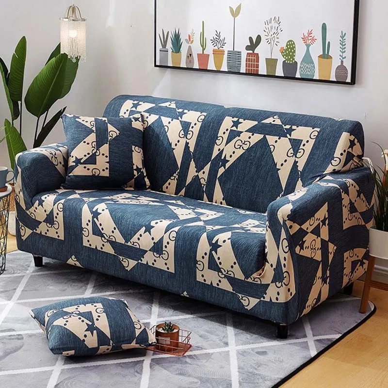 

Printed elastic sofa cover, elastic non-slip sofa cover for 1/2/3/4 seat, full-inclusive L-shaped corner sofa cover