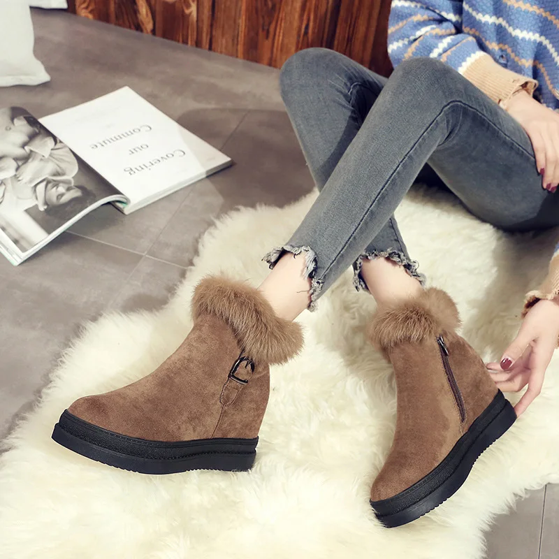 Женские зимние ботинки коллекция 2019 года женские Теплые ботильоны из флока и