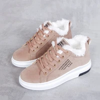 2020 new womens shoes winter women shoes warm fur plush lady casual shoes lace up fashion sneakers