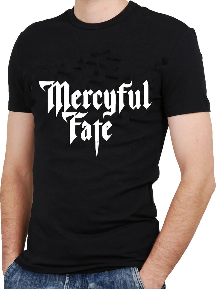 Черная Мужская футболка Mercyful с логотипом Fate рок группы|Мужские футболки| |