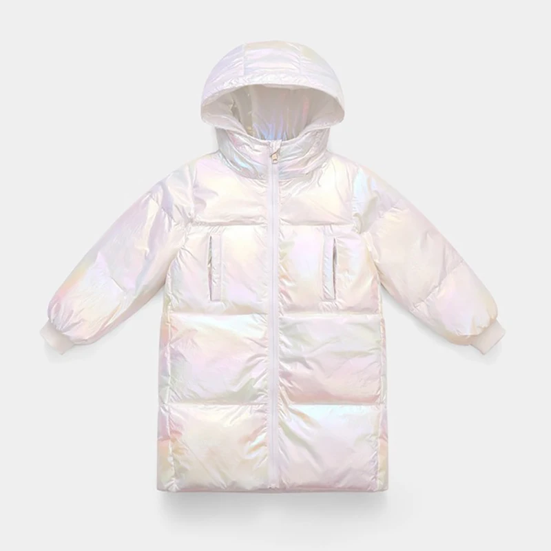 

Winter Coat Colorful Hooded Long Mid-lenght Jacket For Girls New Childrens Jacket Childrens Clothing 3-10 Years Boy Outfits