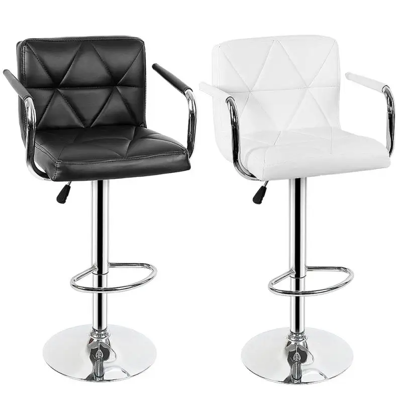 

Барный стул, мебель для дома, пара черных барных стульев с подлокотниками и саржевыми спинками, стул HWC