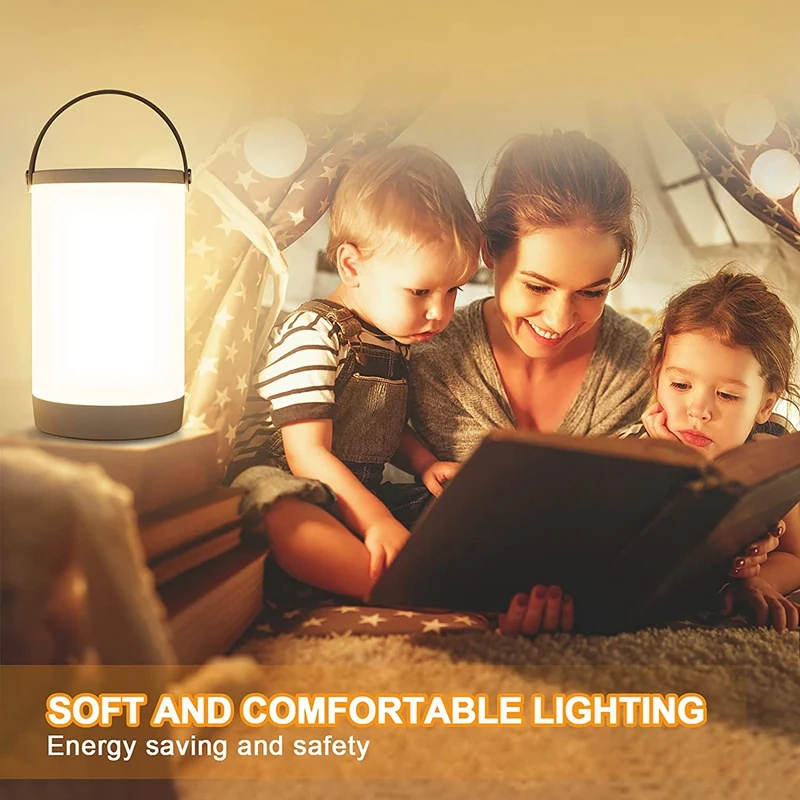 Portable Table Lamp Rechargeable Press Sensor Bedside With RGB Color Changing Mode &amp Dimmable Warm White Light | Лампы и освещение