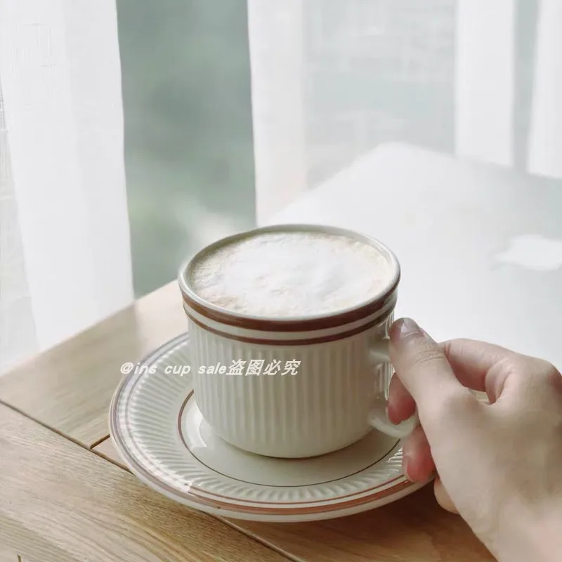 

Керамический набор для путешествий, многоразовая чашка с блюдцем в скандинавском стиле, английская чашка с блюдцем, Корейская чашка для эсп...