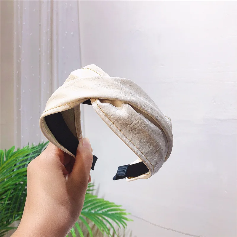 Hair Band Solid Color Wide Side Women New Temperament Retro Cortex All-Match Hairpin Female Headband Accessories Headdress |