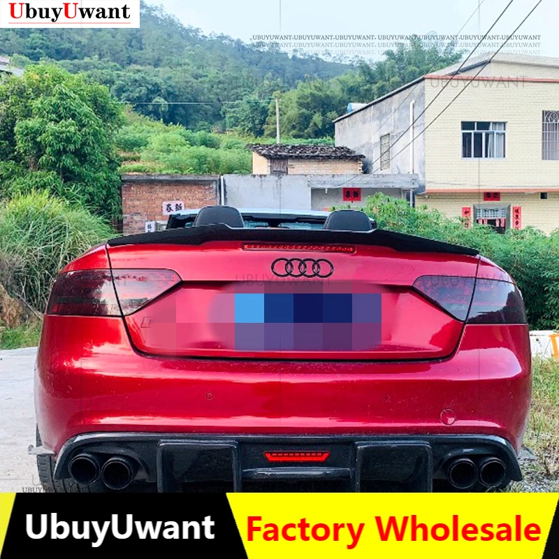 

Для AUDI A5 B8 2008-2016 Sportback Coupe 2-дверный эффективный багажник из натурального углеродного волокна спойлер крыло багажника Highkick