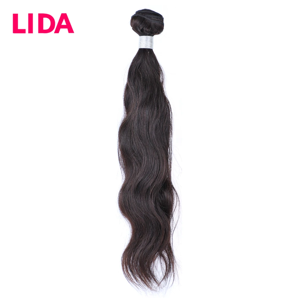 LIDA человеческие волосы 3 пряди натуральные волнистые бразильские пучки волос без